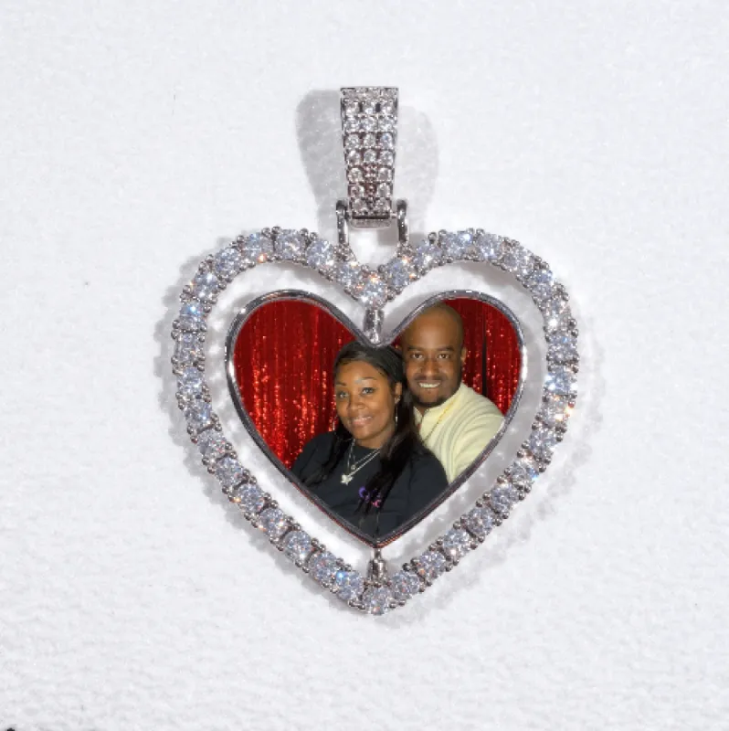 3D Spinning 2-Faced Heart Custom Picture Pendant sold by The GUU Shop