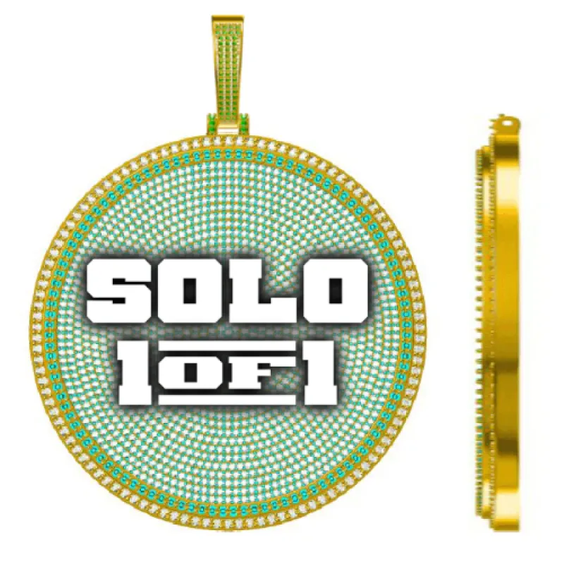 CUSTOM LETTER NECKLACE 3D BIG DISC sold by The GUU Shop