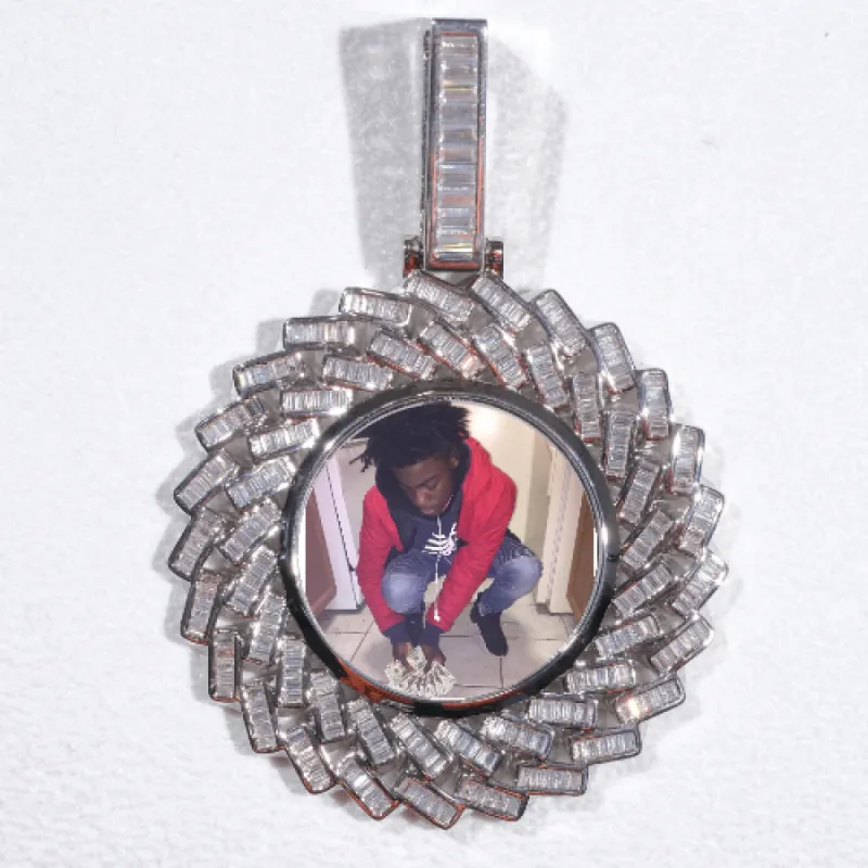 Large 3D Baguette Custom Picture Pendant sold by The GUU Shop