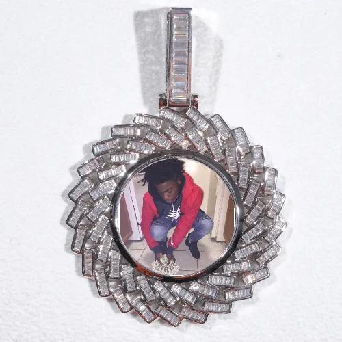 Large 3D Baguette Custom Picture Pendant sold by The GUU Shop