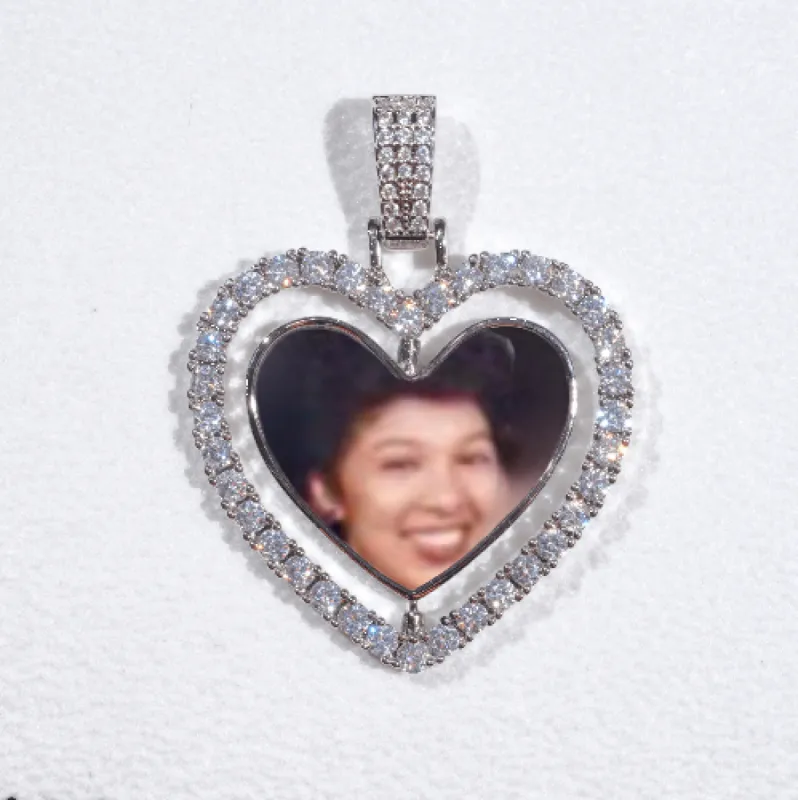 3D Spinning 2-Faced Heart Custom Picture Pendant sold by The GUU Shop