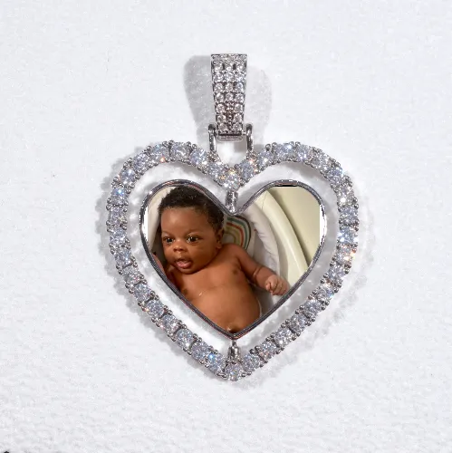 3D Spinning 2-Faced Heart Custom Picture Pendant sold by The GUU Shop