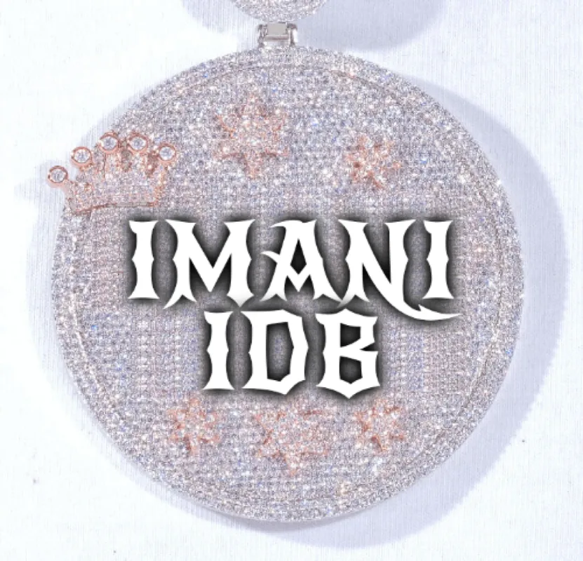 CUSTOM LETTER NECKLACE 3D BIG CROWN DISC sold by The GUU Shop