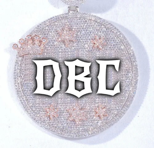 CUSTOM LETTER NECKLACE 3D BIG CROWN DISC sold by The GUU Shop