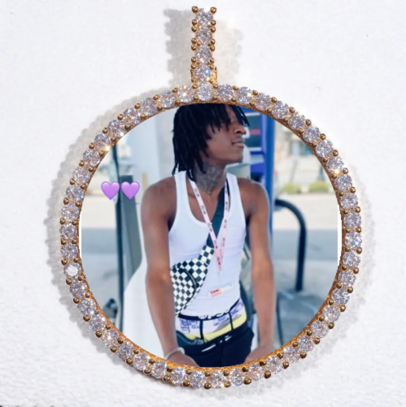 LARGE 3D CIRCLE CUSTOM PICTURE PENDANT sold by The GUU Shop