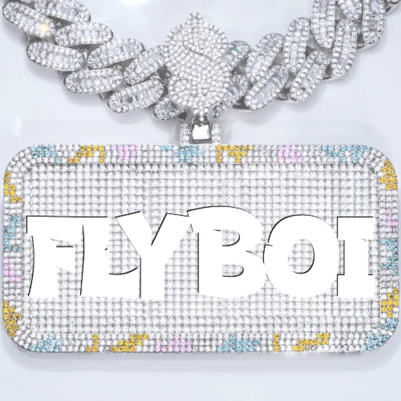 CUSTOM LETTER NECKLACE 3D COLORFUL SQUARE sold by The GUU Shop