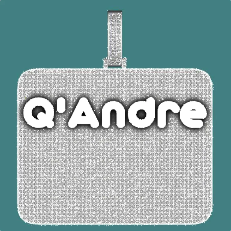 CUSTOM LETTER NECKLACE 3D BIG SQUARE sold by The GUU Shop