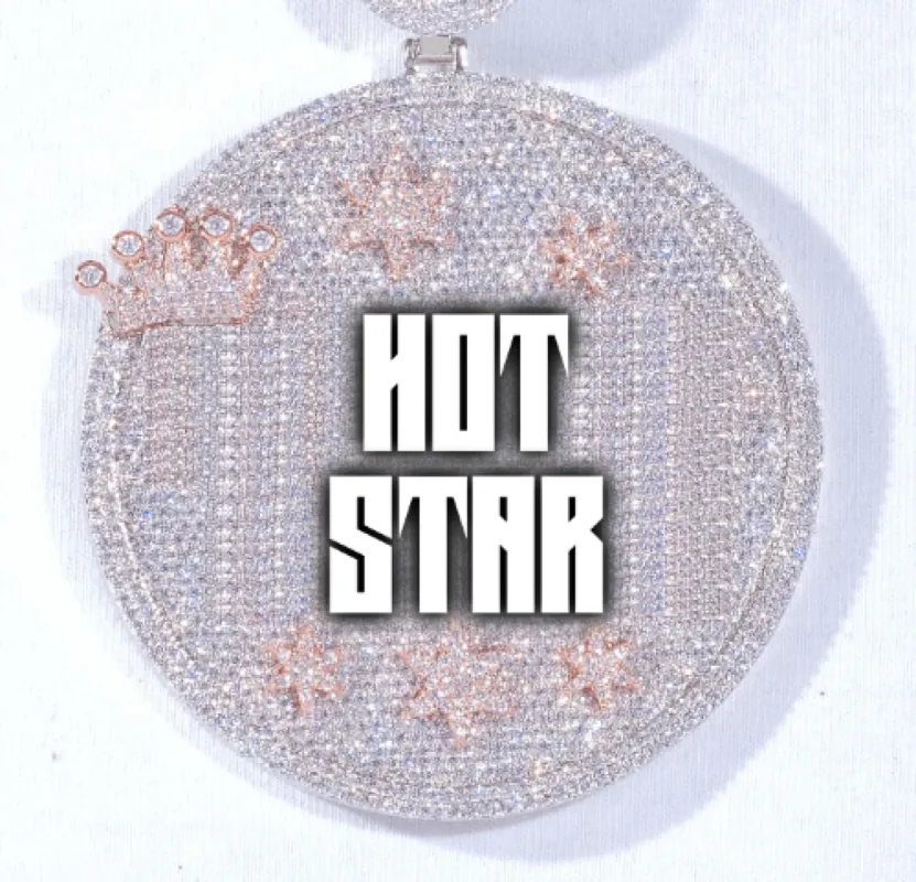 CUSTOM LETTER NECKLACE 3D BIG CROWN DISC sold by The GUU Shop