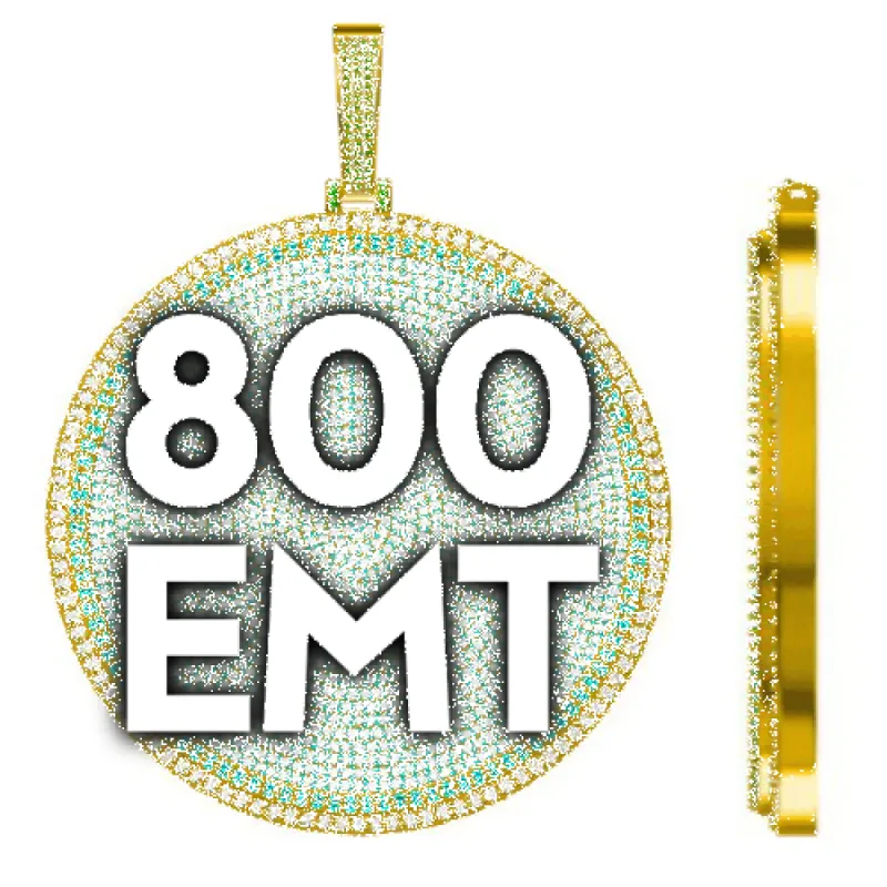 CUSTOM LETTER NECKLACE 3D BIG DISC sold by The GUU Shop