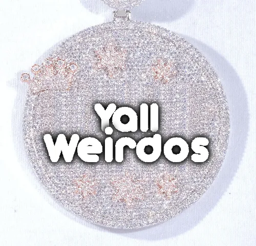 CUSTOM LETTER NECKLACE 3D BIG CROWN DISC sold by The GUU Shop