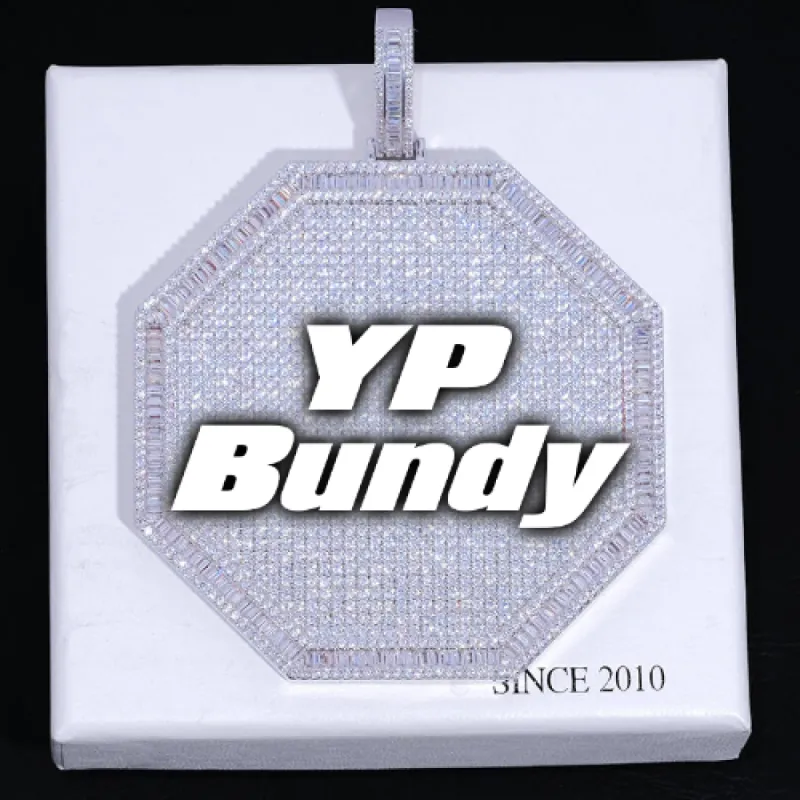 CUSTOM LETTER NECKLACE 3D BIG OCTAGON made by The GUU Shop