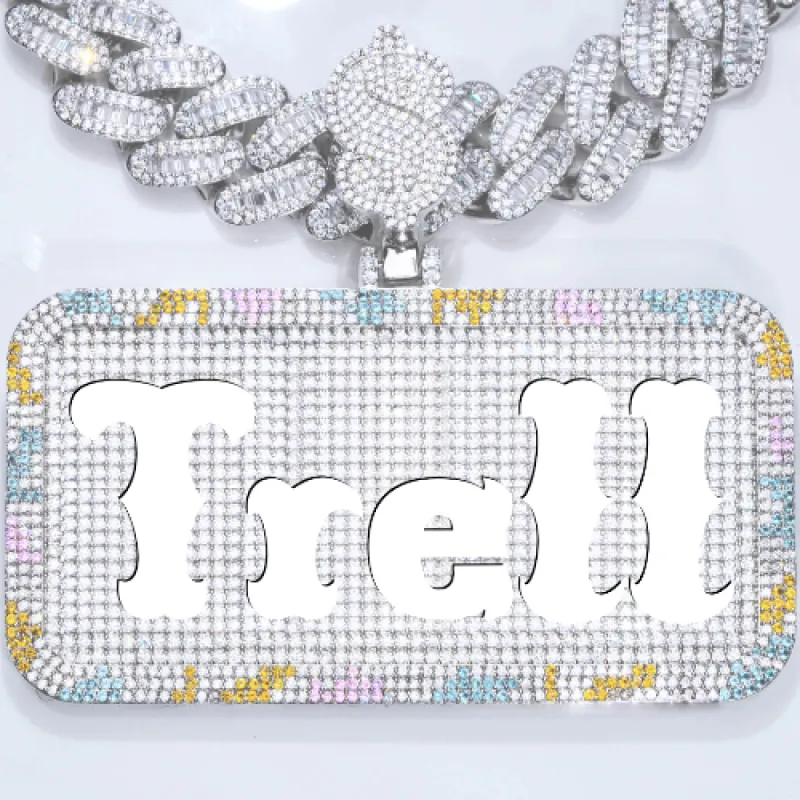 CUSTOM LETTER NECKLACE 3D COLORFUL SQUARE sold by The GUU Shop