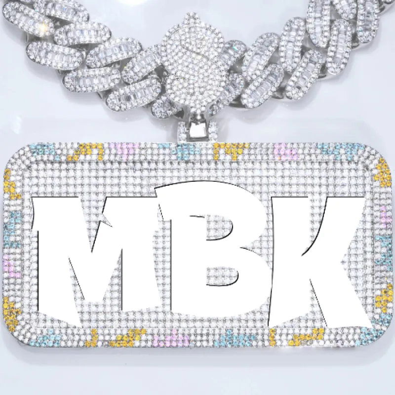 CUSTOM LETTER NECKLACE 3D COLORFUL SQUARE sold by The GUU Shop