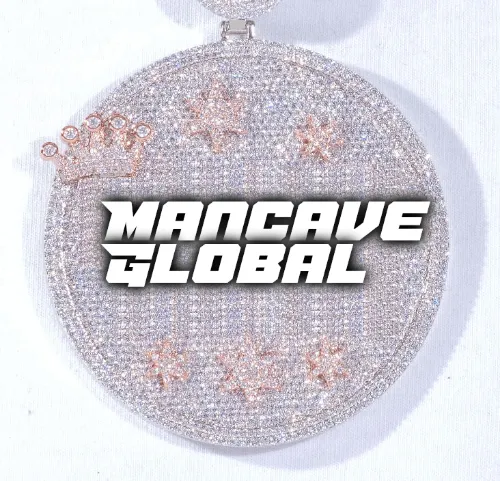 CUSTOM LETTER NECKLACE 3D BIG CROWN DISC sold by The GUU Shop