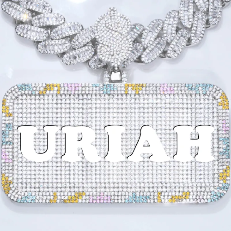 CUSTOM LETTER NECKLACE 3D COLORFUL SQUARE sold by The GUU Shop