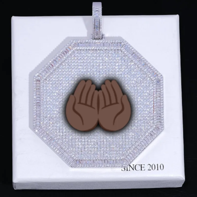 CUSTOM LETTER NECKLACE 3D BIG OCTAGON sold by The GUU Shop