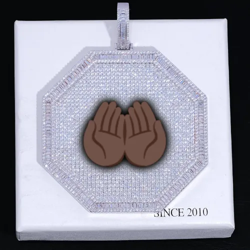 CUSTOM LETTER NECKLACE 3D BIG OCTAGON sold by The GUU Shop