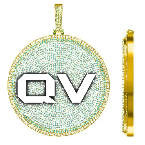 CUSTOM LETTER NECKLACE 3D BIG DISC sold by The GUU Shop