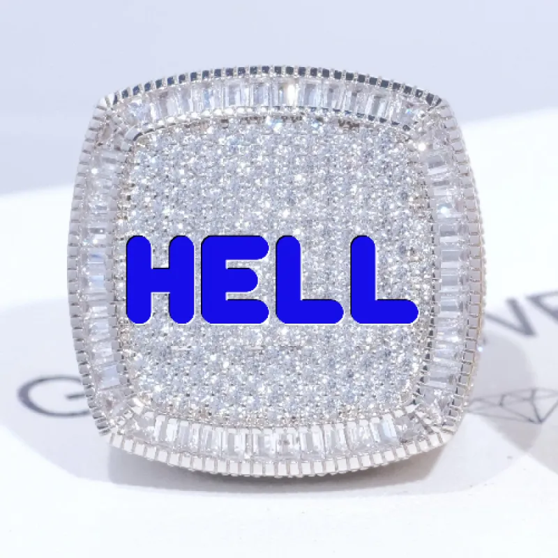 CUSTOM LETTER 3D ICED RING sold by The GUU Shop