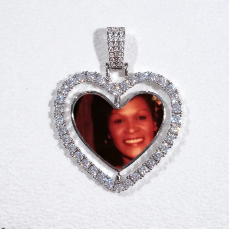 3D Spinning 2-Faced Heart Custom Picture Pendant sold by The GUU Shop
