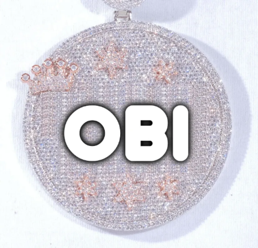 CUSTOM LETTER NECKLACE 3D BIG CROWN DISC made by The GUU Shop