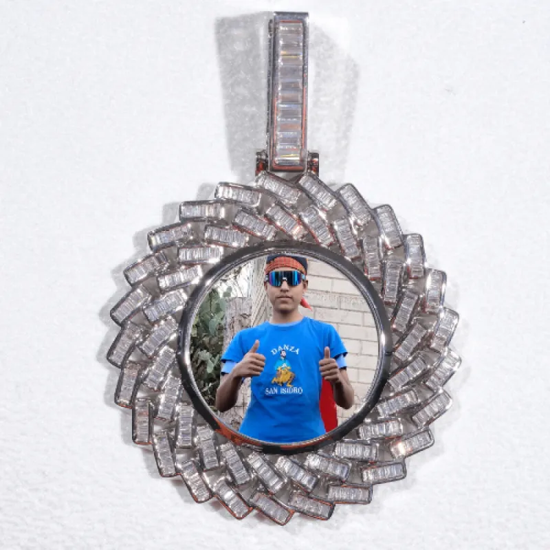 Large 3D Baguette Custom Picture Pendant sold by The GUU Shop