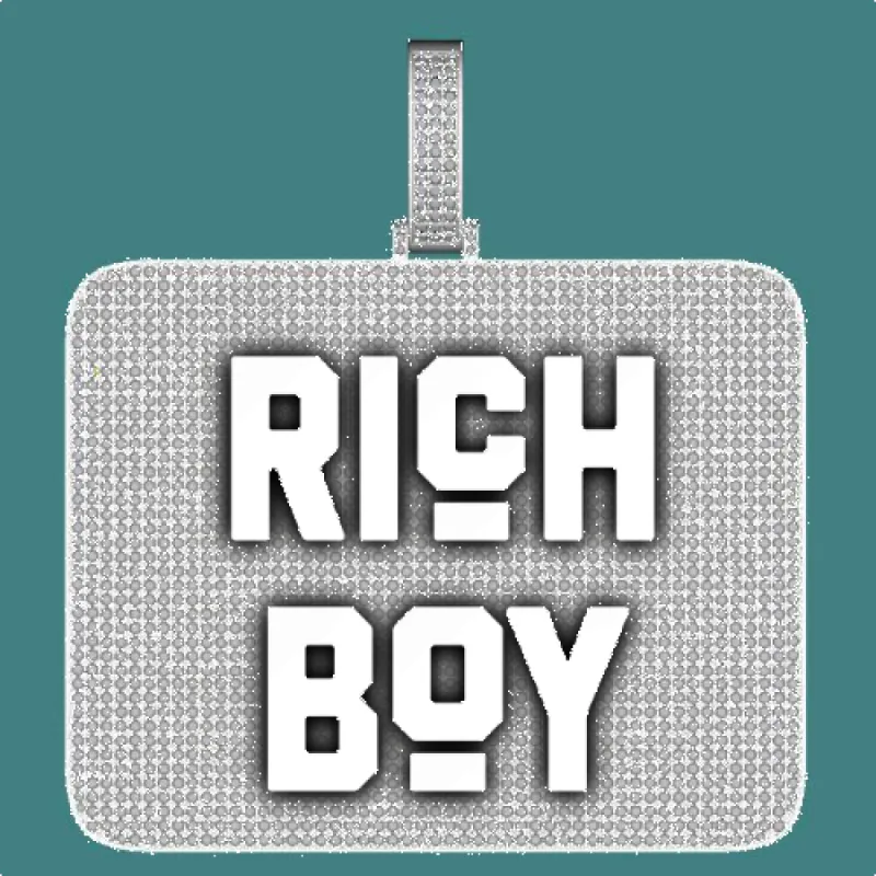 CUSTOM LETTER NECKLACE 3D BIG SQUARE sold by The GUU Shop