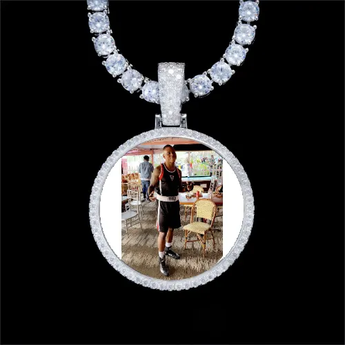 925S & VVS Moissanite 3D Circle Custom Picture Pendant sold by The GUU Shop