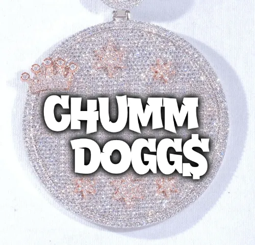 CUSTOM LETTER NECKLACE 3D BIG CROWN DISC sold by The GUU Shop