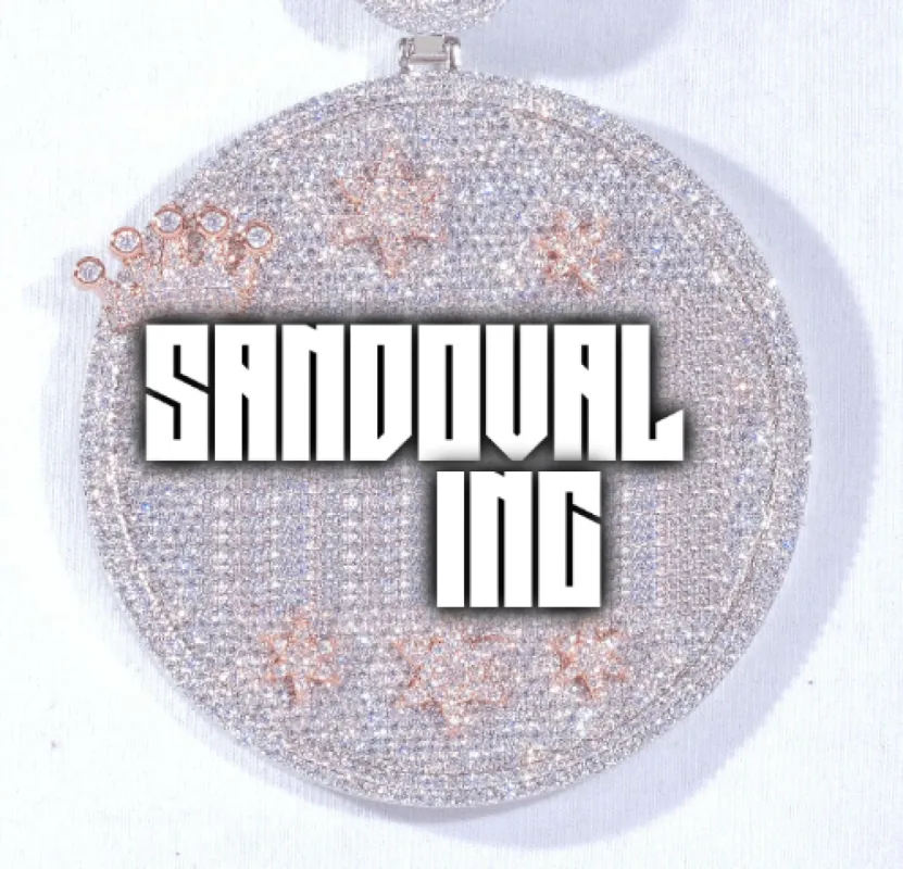 CUSTOM LETTER NECKLACE 3D BIG CROWN DISC sold by The GUU Shop