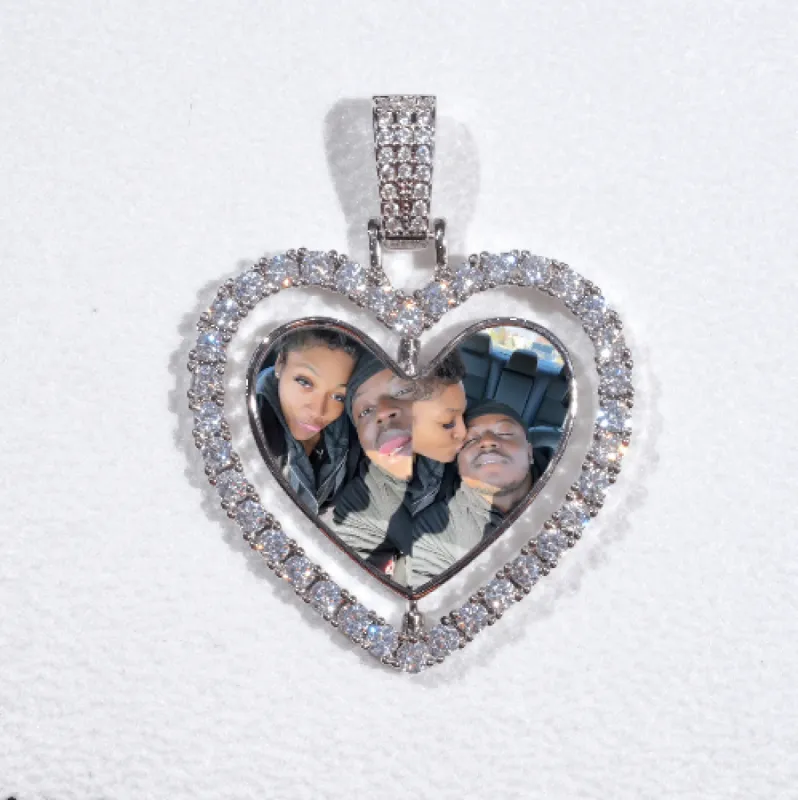 3D Spinning 2-Faced Heart Custom Picture Pendant sold by The GUU Shop