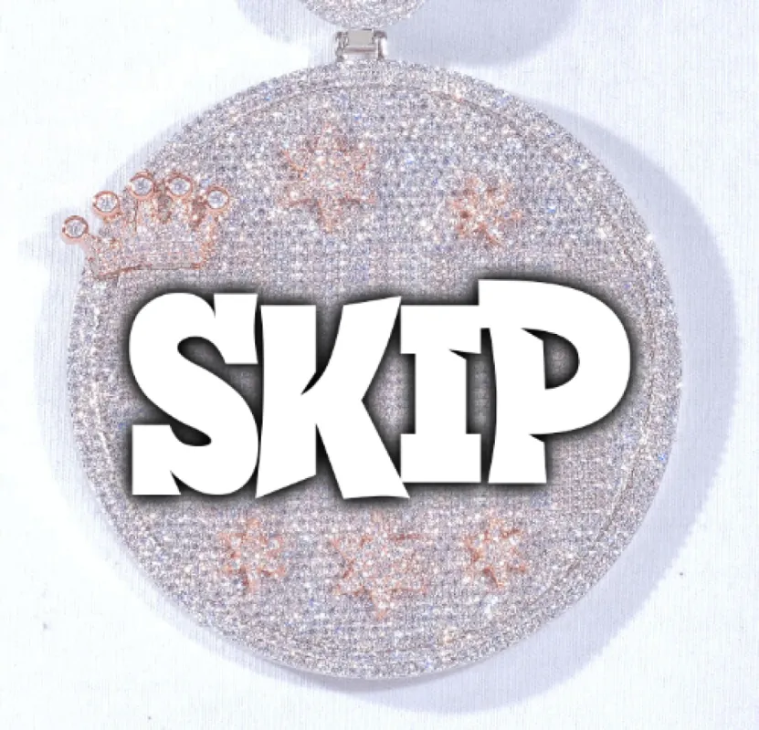 CUSTOM LETTER NECKLACE 3D BIG CROWN DISC sold by The GUU Shop