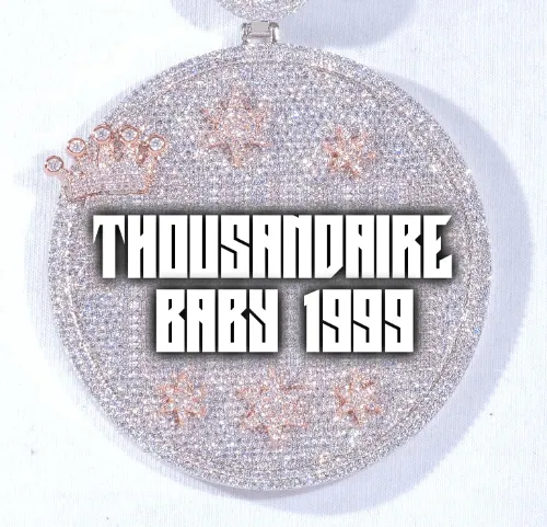 CUSTOM LETTER NECKLACE 3D BIG CROWN DISC sold by The GUU Shop