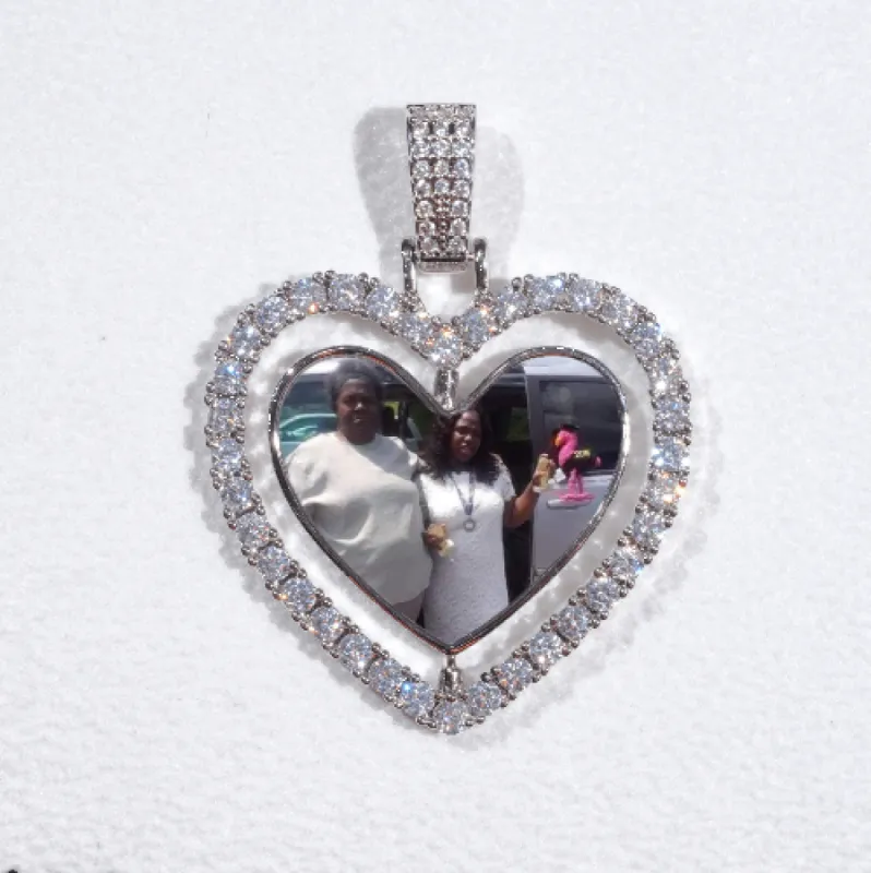 3D Spinning 2-Faced Heart Custom Picture Pendant sold by The GUU Shop