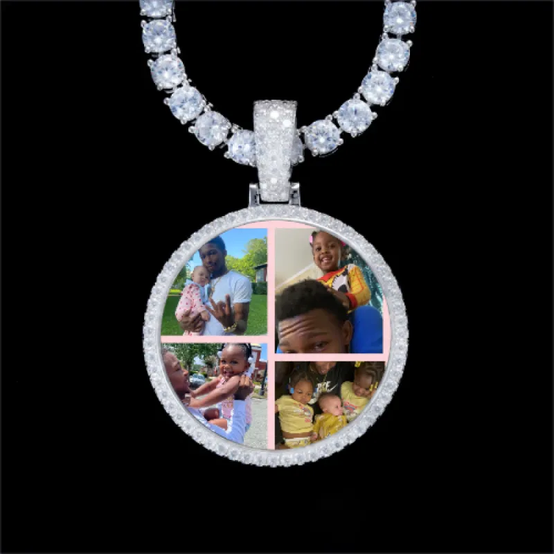 925S & VVS Moissanite 3D Circle Custom Picture Pendant sold by The GUU Shop