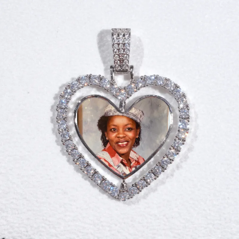 3D Spinning 2-Faced Heart Custom Picture Pendant sold by The GUU Shop