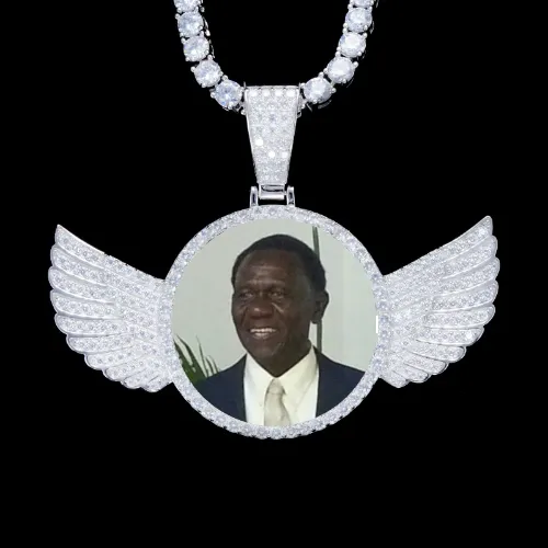 925S & VVS Moissanite 3D Wing Custom Picture Pendant sold by The GUU Shop