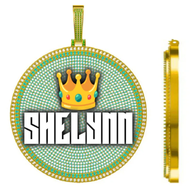 CUSTOM LETTER NECKLACE 3D BIG DISC made by The GUU Shop