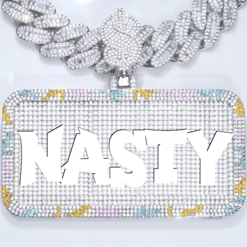 CUSTOM LETTER NECKLACE 3D COLORFUL SQUARE sold by The GUU Shop