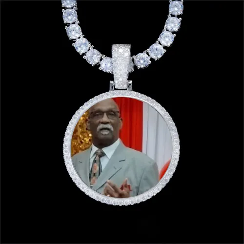 925S & VVS Moissanite 3D Circle Custom Picture Pendant sold by The GUU Shop