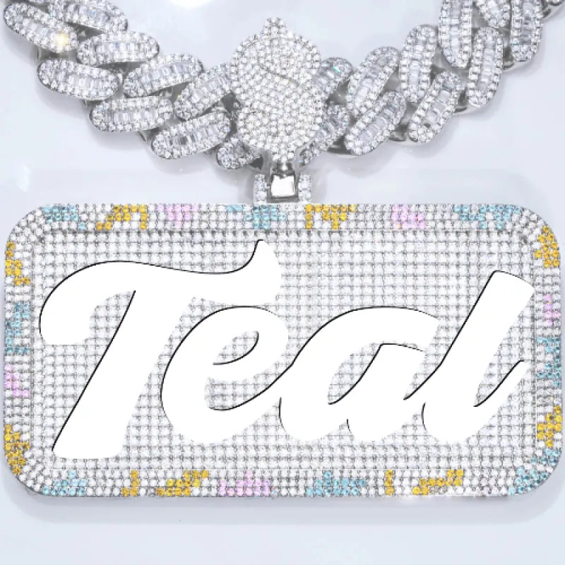 CUSTOM LETTER NECKLACE 3D COLORFUL SQUARE sold by The GUU Shop