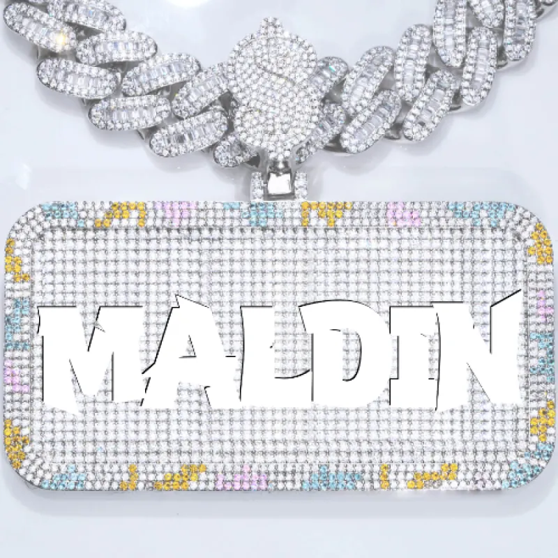 CUSTOM LETTER NECKLACE 3D COLORFUL SQUARE made by The GUU Shop