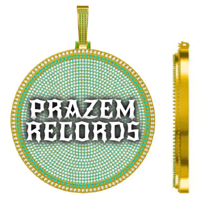 CUSTOM LETTER NECKLACE 3D BIG DISC sold by The GUU Shop