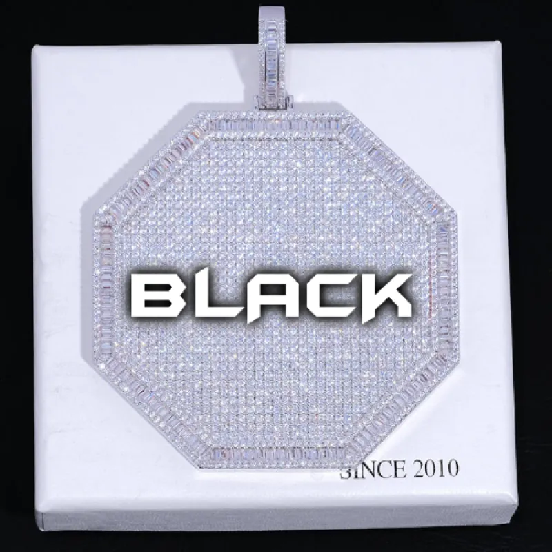 CUSTOM LETTER NECKLACE 3D BIG OCTAGON sold by The GUU Shop