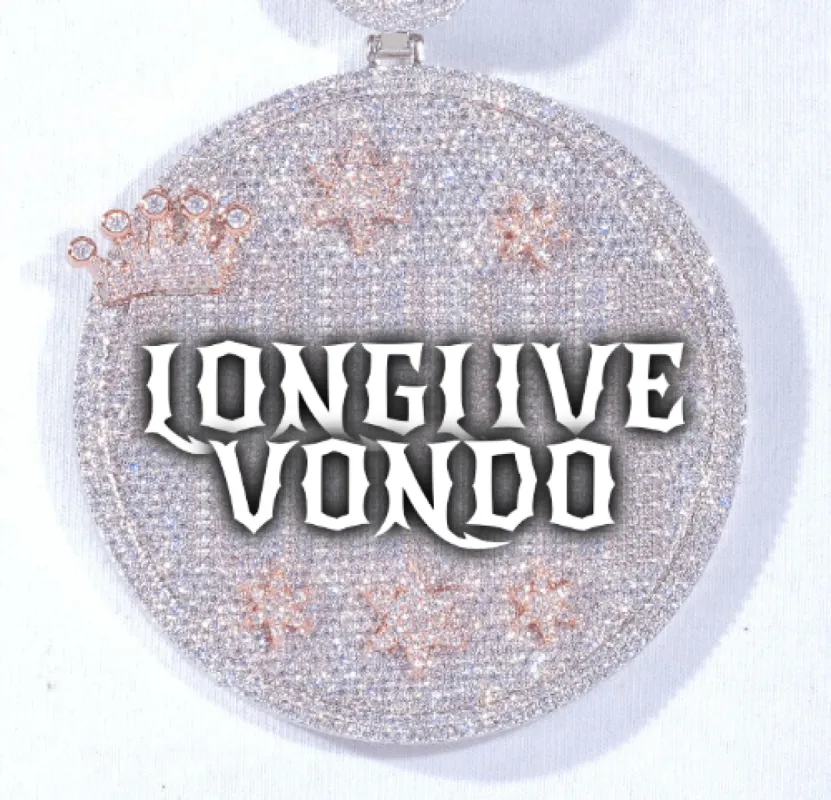 CUSTOM LETTER NECKLACE 3D BIG CROWN DISC sold by The GUU Shop