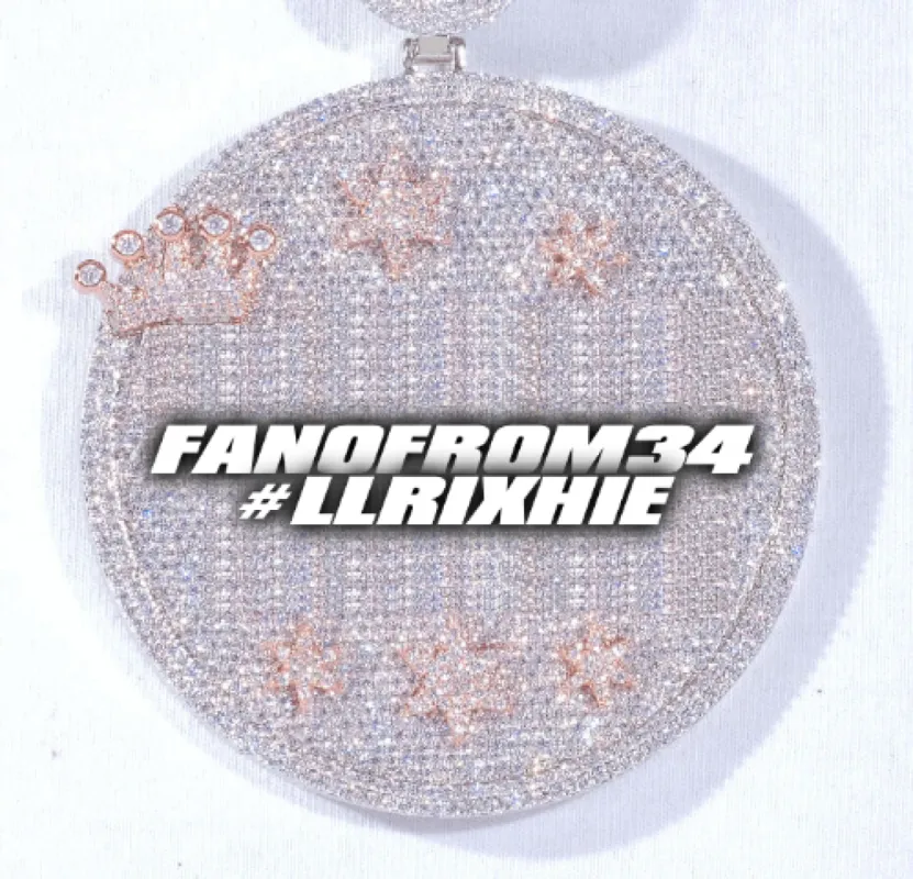 CUSTOM LETTER NECKLACE 3D BIG CROWN DISC sold by The GUU Shop