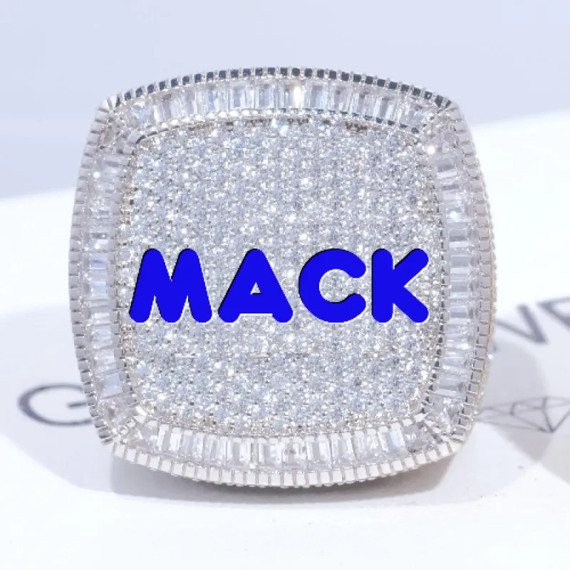 CUSTOM LETTER 3D ICED RING sold by The GUU Shop