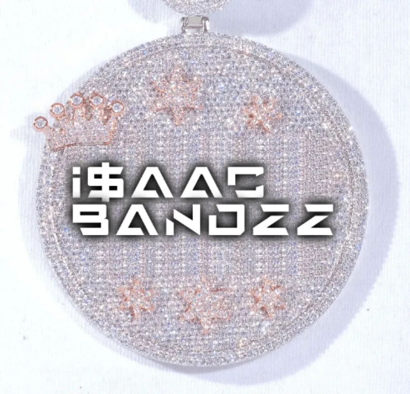 CUSTOM LETTER NECKLACE 3D BIG CROWN DISC sold by The GUU Shop