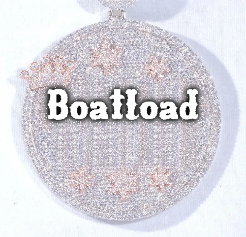 CUSTOM LETTER NECKLACE 3D BIG CROWN DISC sold by The GUU Shop