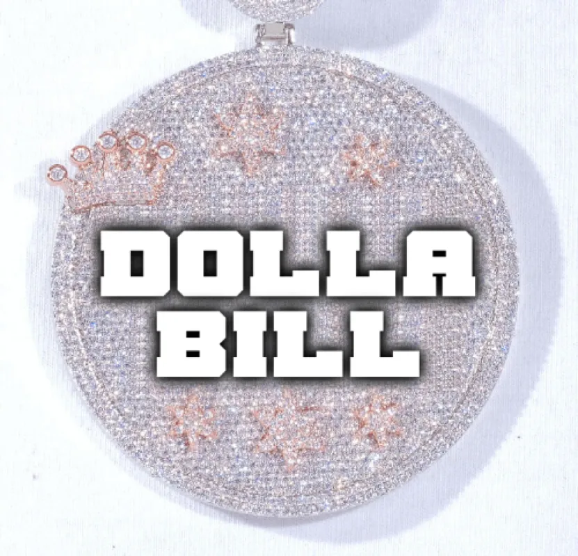 CUSTOM LETTER NECKLACE 3D BIG CROWN DISC sold by The GUU Shop